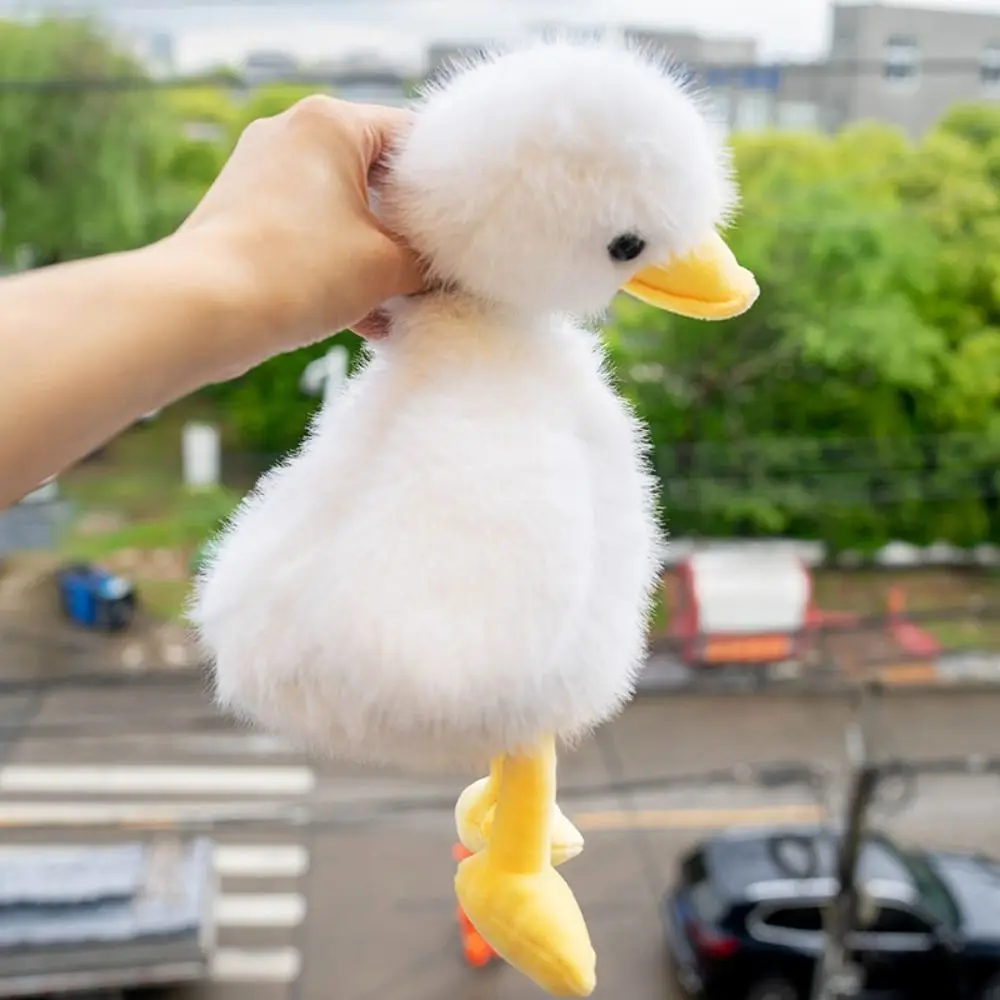 Simulation Yellow Duck Lifelike Goose Stuffed Animals Long Hair Duck Plushies Sleeping Cartoon Duck Stuffed Doll Toys