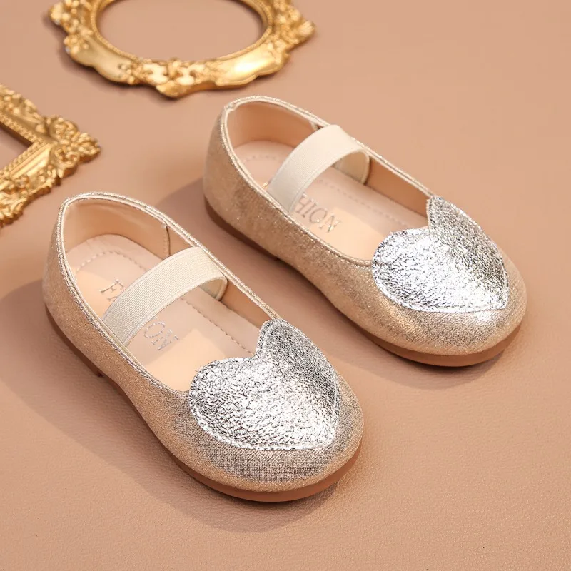 Children Princess Shoes Spring Autumn Sequins Girls Ballet Leather Shoes Classic Fashion Kids Causal Wedding Party Flat Loafers