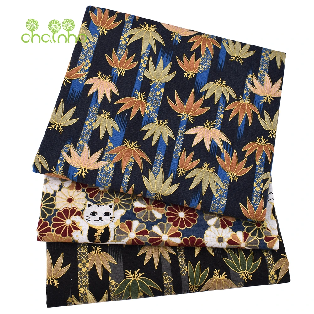 Chainho,Printed Plain Weave Cotton Fabric,DIY Quilting Sewing Material,Handmade Patchwork Cloth,Home Textiles,20x25cm,15CD52