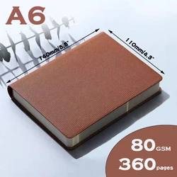 A6 Hardcover Lined/Blank Notebook Planner Journal for 2024 - Office & School Stationery (Brown)