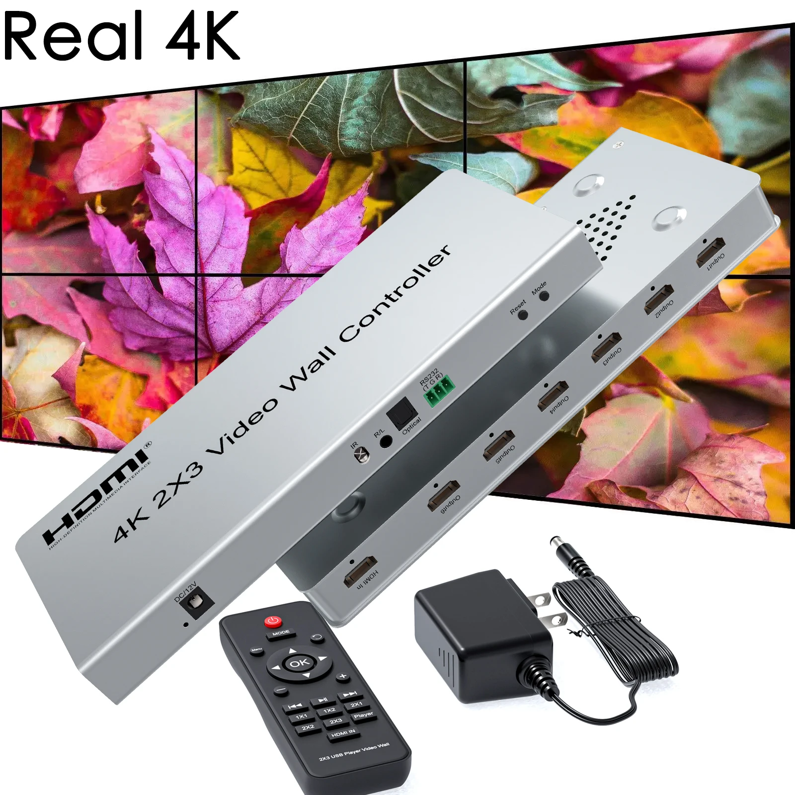 Controller Per Video Wall 4K 2X3 3840 X2160 @ 30Hz Supporto Per Processore Per Video Wall 1X2 2X1 2X2 4 6 Schermo Video Splicing Tv Splicer Box
