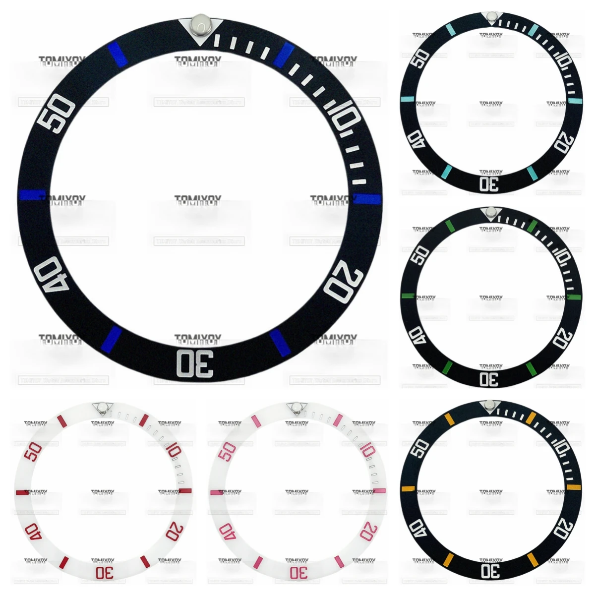 Nuovo 38Mm Nero Blu Bianco Rosso Imitazione Fibra Di Carbonio Ceramica Obliquity Lunetta Adatta Per Orologi Meccanici Da Uomo Rolex Sub Series