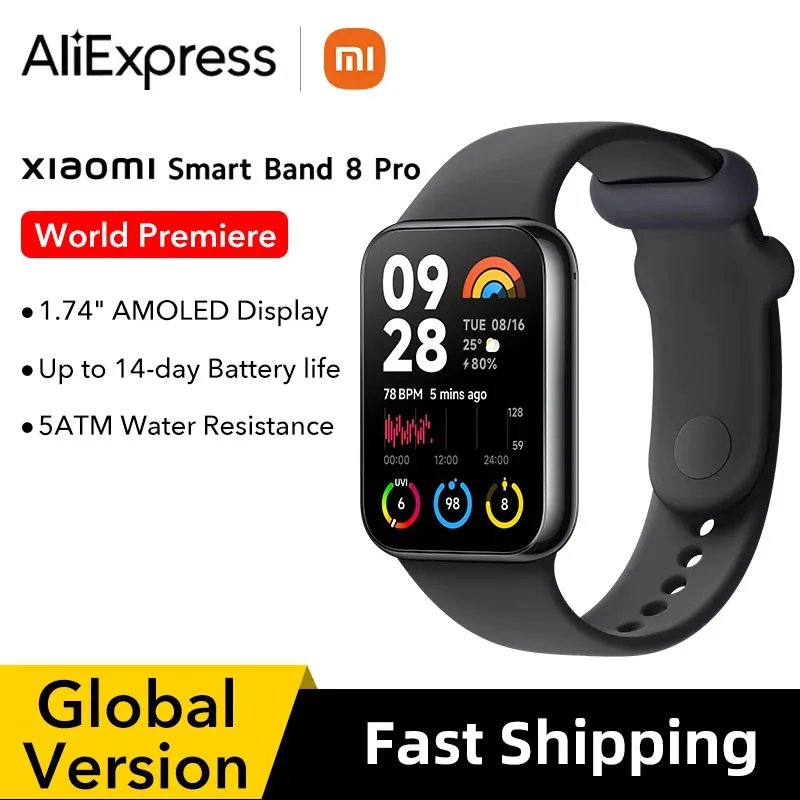 Prima Mondiale Versione Globale Xiaomi Smart Band 8 Pro 1.74 "Display Amoled Durata Della Batteria Di 14 Giorni 150 + Modalità Sportive Smart Band Wat