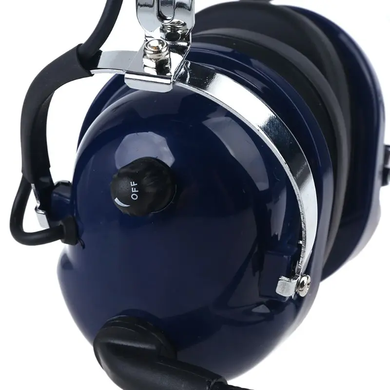 Dropship RA200 Universal Aviation Headset Adjustable Dual Plug Headphone with Noise Cancellation Mono MP3 Music