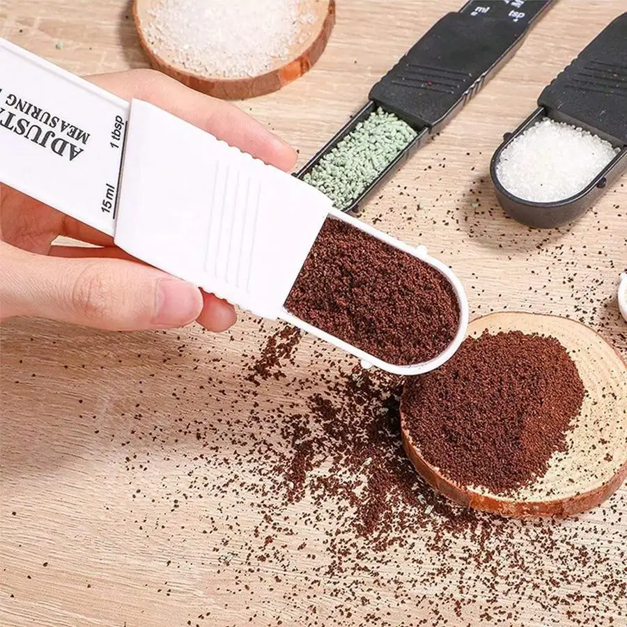 1PC Adjustable PP measuring spoon with graduated coffee and powdered sugar seasoning measuring spoon Kitchen baking accessories Kitchen