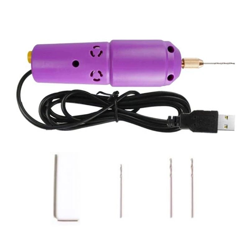 

Mini Small Electric Drill - Portable Mini Small USB Drills Handheld Micro USB Drill with 3pcs Bits and L Pins for Dc 5V