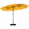15 ft Extra Large Patio Umbrella with Solar Lights, Rectangular Outdoor Umbrella with Base Included, Market Umb 2