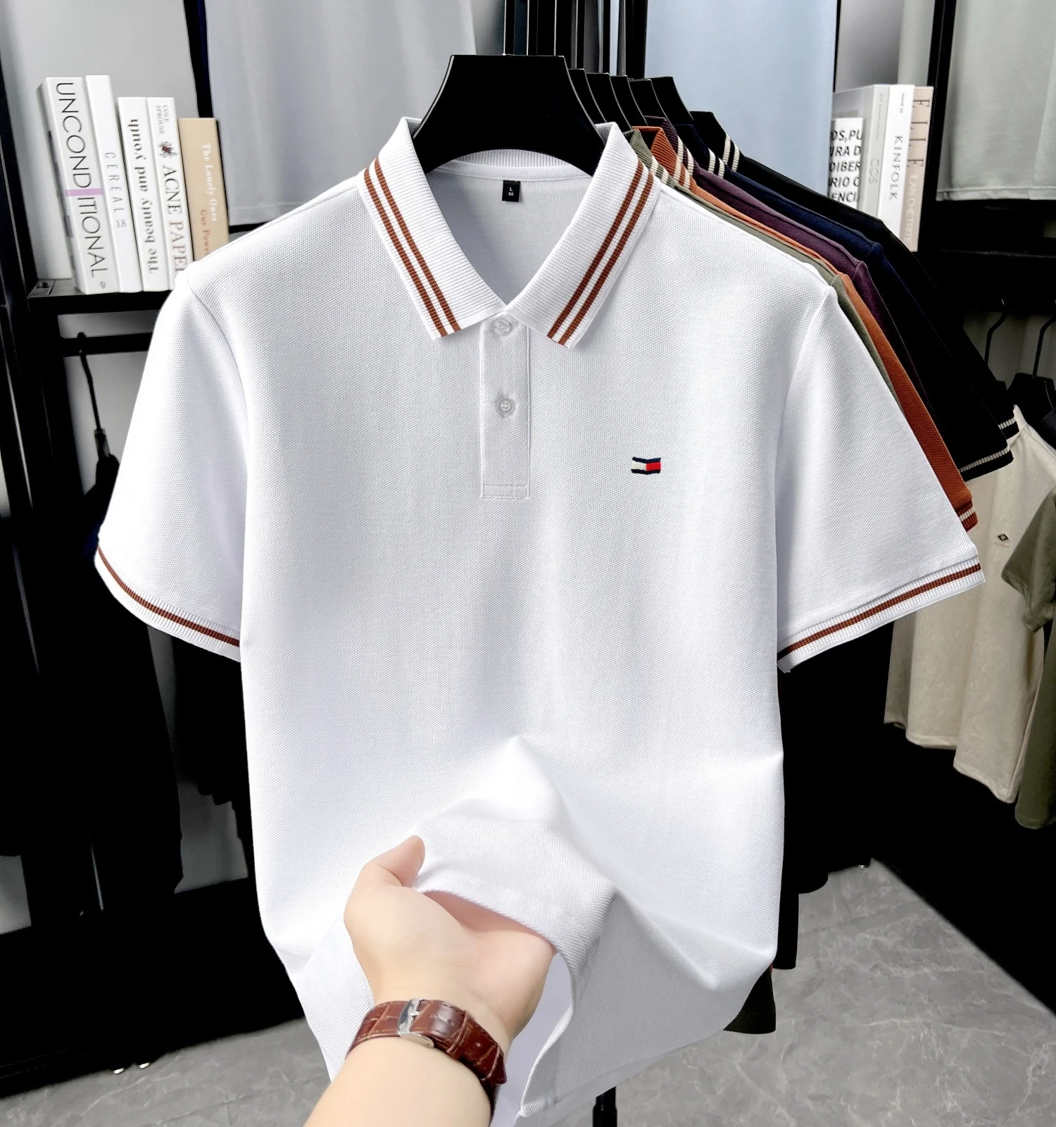 Luxury brand polo shirt embroidered short sleeved men's summer new 100% cotton casual comfortable breathable high-end T-shirt 17 S665163cbaf7546a793712a65fbf03f9aV