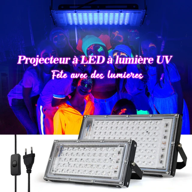 야외 공간을 밝히고 형광 물질을 활성화하는 다목적 UV 투광 조명