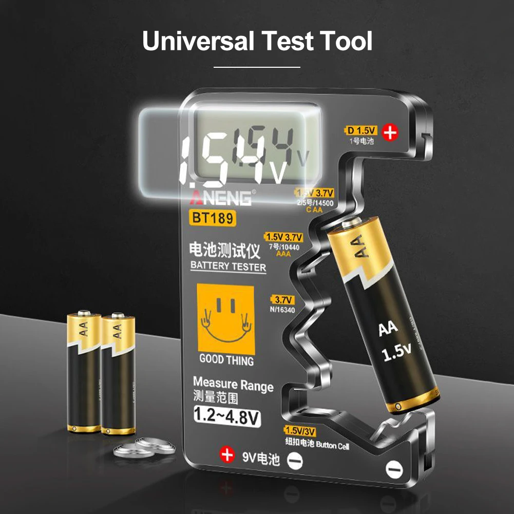 

Ultra-small Battery Tester 9V AA AAA Button Cell Universal Household LCD Digital Display Battery Tester Power Bank Detector Tool