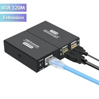 USB Extender Adapter 4 Ports USB 2.0 Hub Over Cat 6E/6 Ethernet UTP Extension RJ45 Network Cable 120M Transmitter and Receiver 1