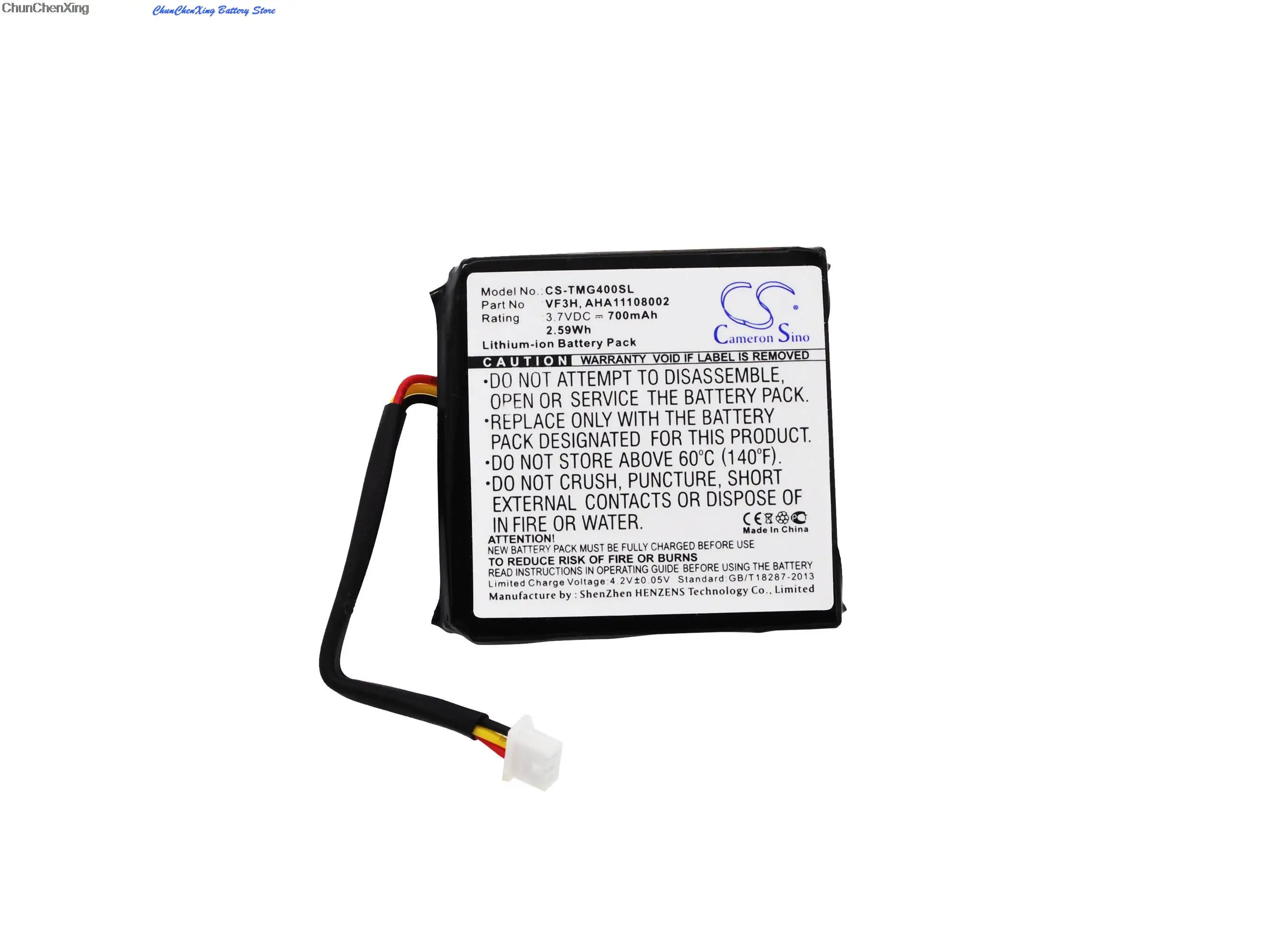 

700mAh Battery AHA11108002, VF3H for TomTom Go 400 4.3", Go 400 Touch, Please double check the connector