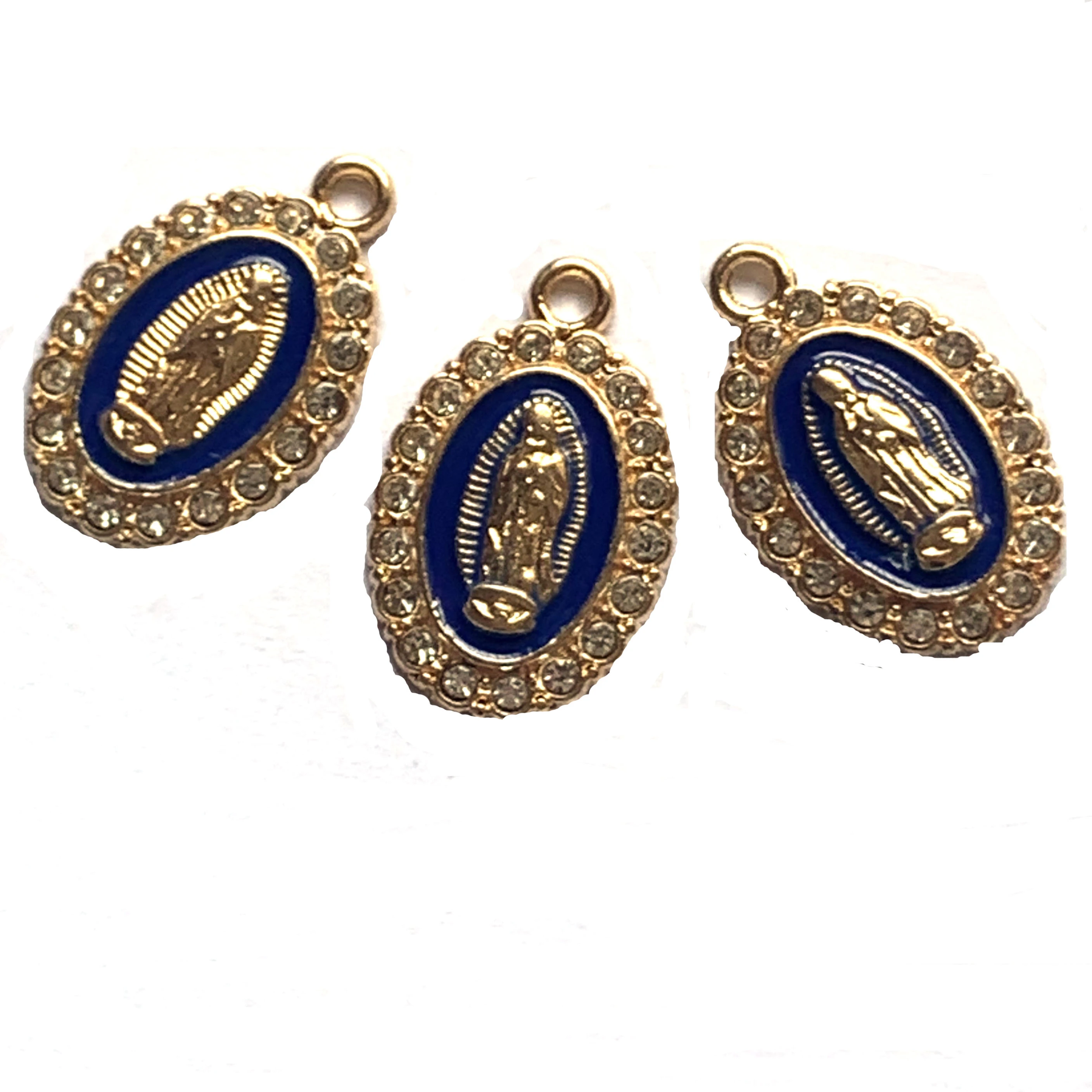 Diy Accessories Single Pendant Diamond Drop Oil Father And Mary Oval Necklace Bracelet Small Charm Connector| | - AliExpress