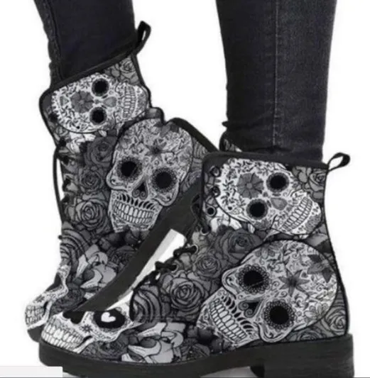 HOT Skeleton Women Snow Ankle Boots 1