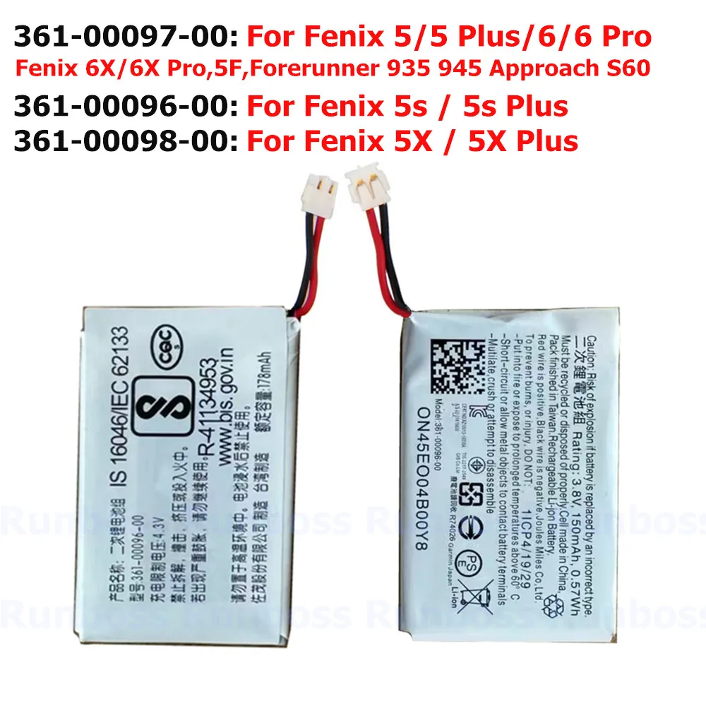 New Original Watch Battery for Garmin Fenix 5X 5S Plus