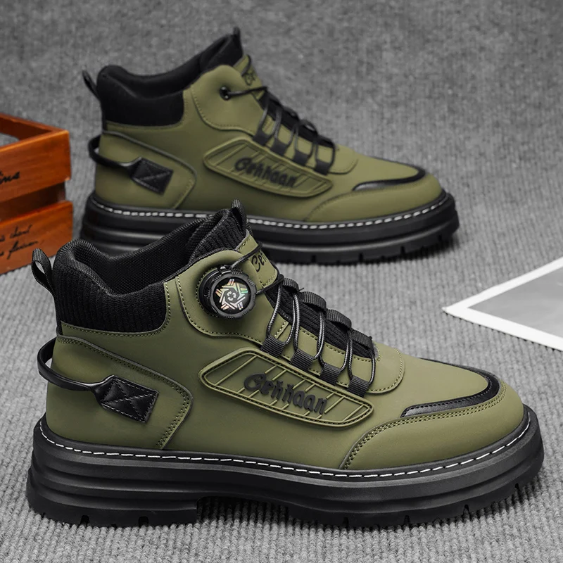 Men's High-Top Boots, Quick-Wear Design with a Rotary Knob, Comfortable Lining, Breathable, Non-Slip, and Wear-Resistant, Suitable for Outdoor Activities, Camping, Rock Climbing, Sports, Etc - 5