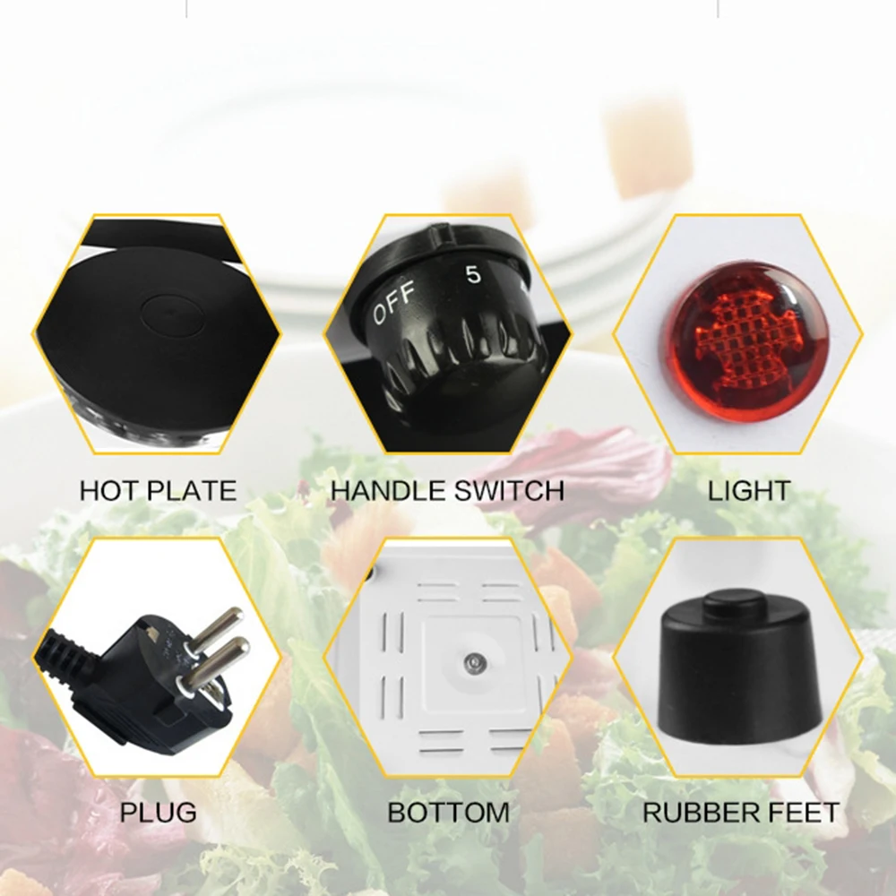 Electric Stove for Home Hot Plate Electric Cooker Multifunctional 2000W Double Disc Flat Burner Kitchen Stove 2 Mouths