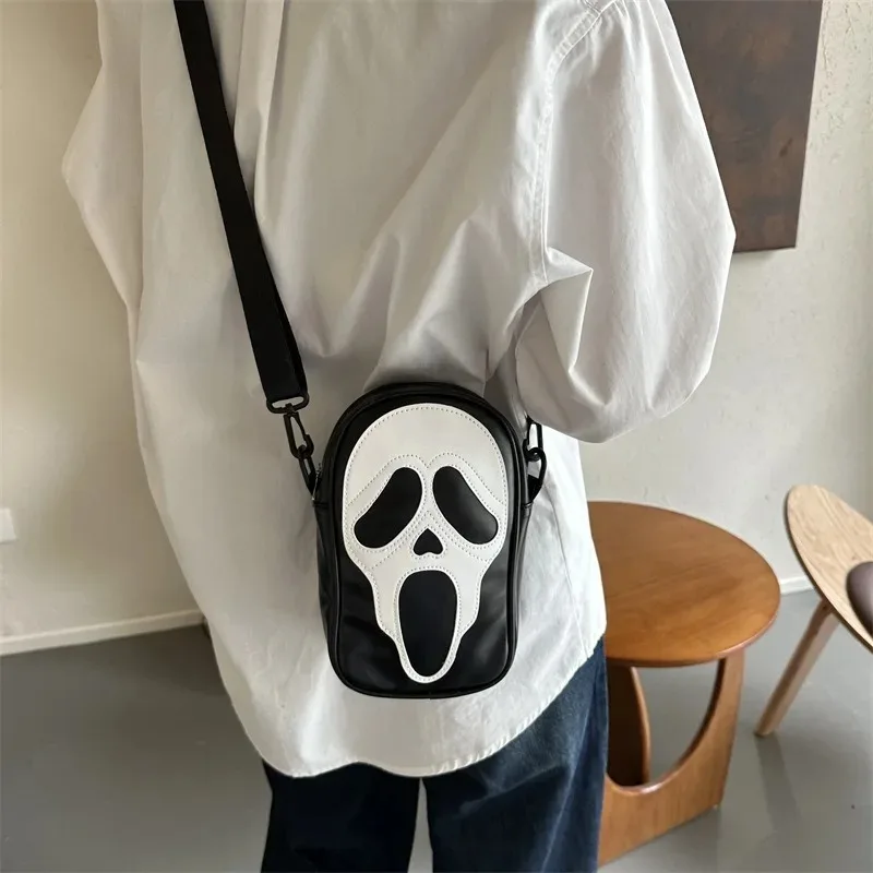 Halloween Ghost Bag Cute Skull Crossbody Bags Y2k Women Girls Punk Hiphop Horror Skeleton Shoulder Bag Funny Kids Handbag Purses