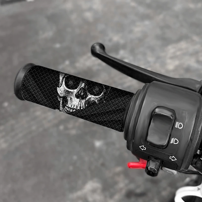 Skull sticker applied on e-bike scooter