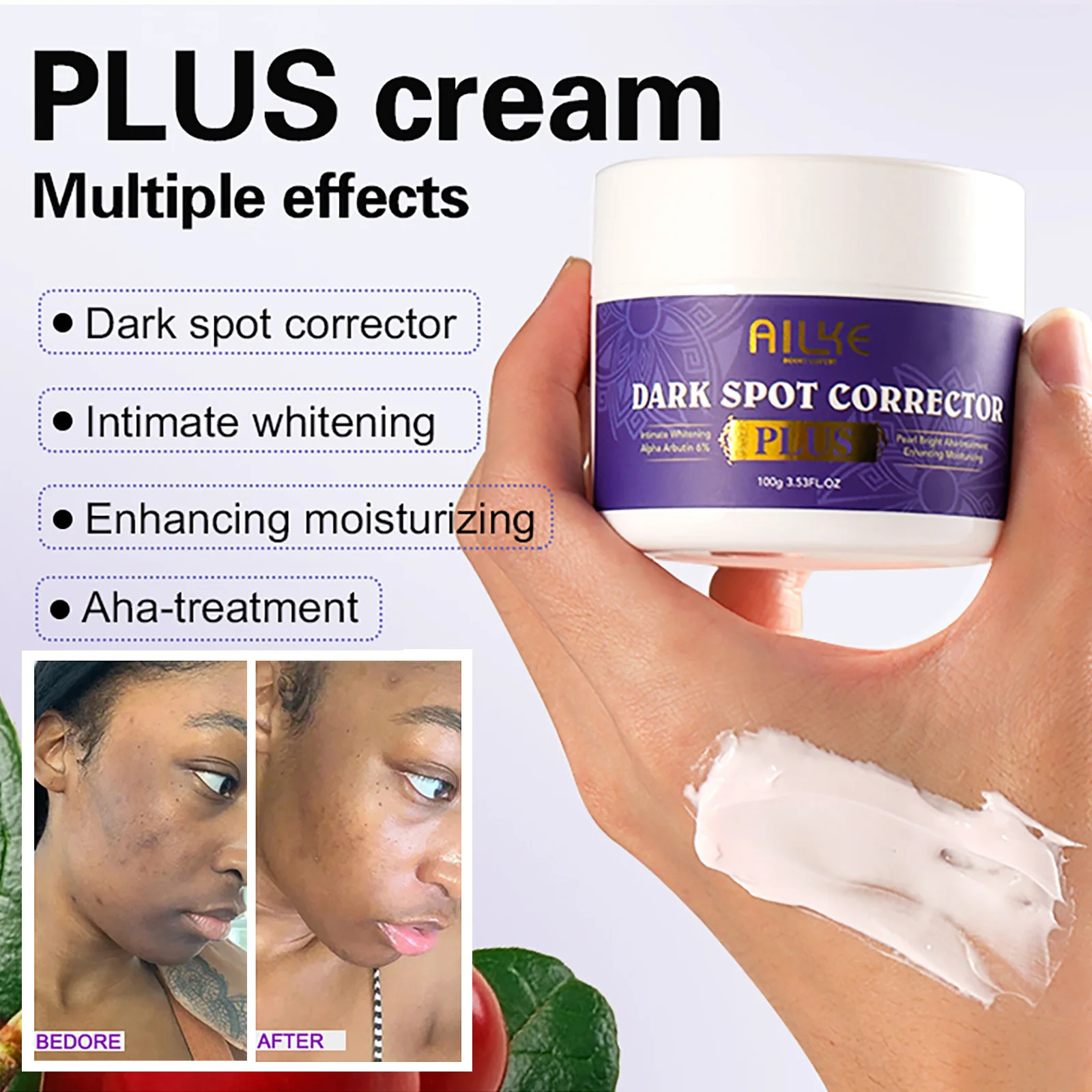 AILKE Glutathione PLUS Skin Care Set, Advanced Lightening Lotion, Moisturizes softens skin, Skin Glowing Range for Men Women 4
