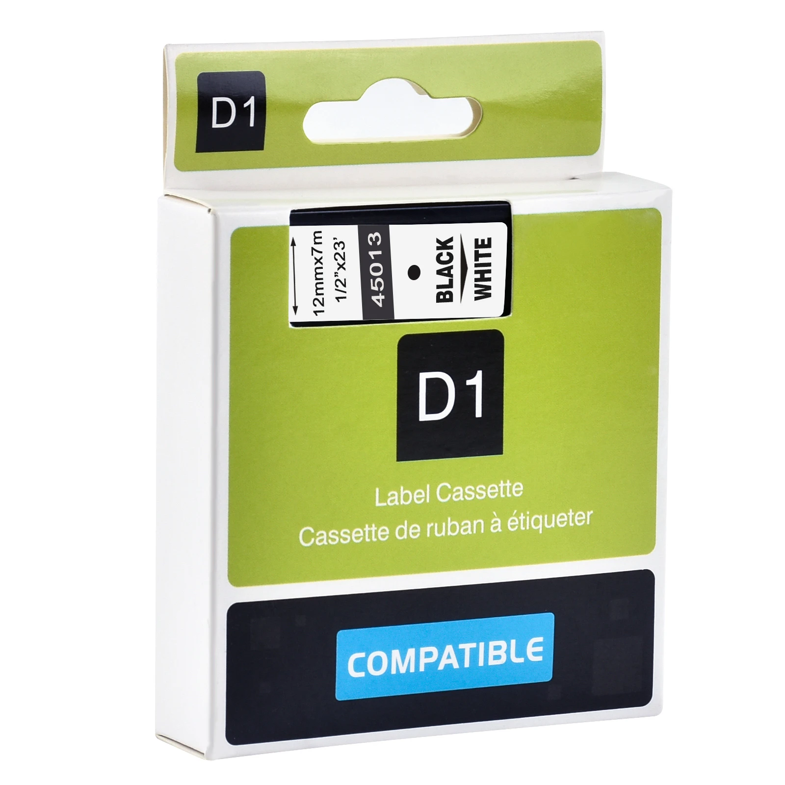 1pcs 호환 dymo D1 6/9/12/19/24mm 테이프 45010 45013 45018 40910 40913 43613 18445 18444 Dymo labelmanager LM160 210D 용