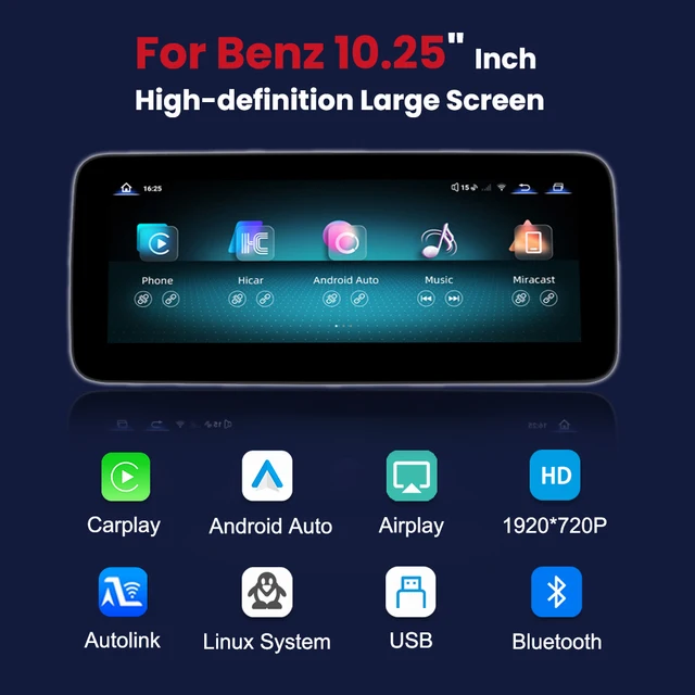 10.25“ Wireless CarPlay Android Auto Car Radio Multimedia For Mercedes Benz B Class W245 W246 2011-2018 NTG4.5 NTG5.0 BT Stereo 2