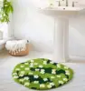 Green Floral Large Bathroom Rugs Bath Mat Non Slip Washable Modern Microfiber Shaggy Tufted Moss Rugs Bedroom Nursery Bathroom 2