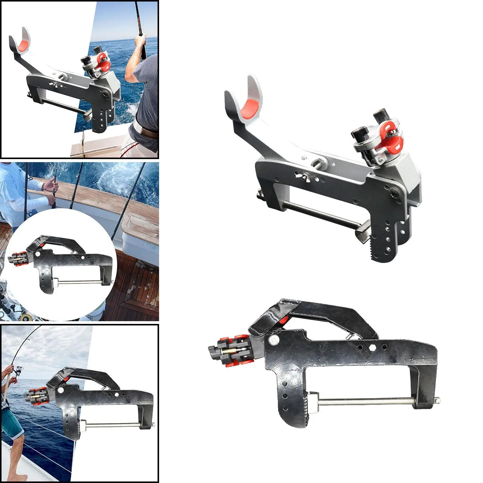 Fishing Boat Rod Holder Fishing Pole Holder Stand Adjustable Folding Boat Rod Bracket Trolling for Dock