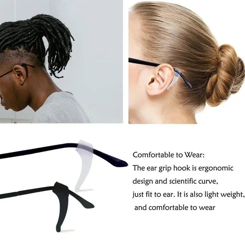 5/20 par silikonowy antypoślizgowy zaczep na uszy do okularów elastyczny uchwyt na końcówki do okularów