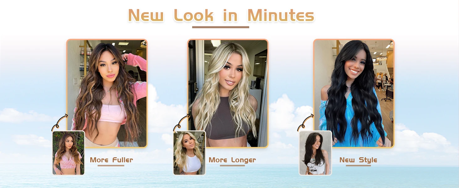 Synthetic Invisible Wire Hair Extensions Image 1