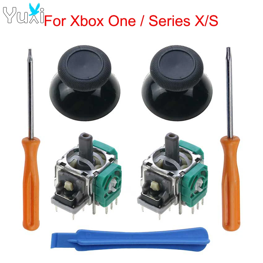 Yuxi 2Pcs 3D Analog Joystick Stick Sensor Module Potenziometri E Thumbstick Cap Per Xbox One S X Series Controller