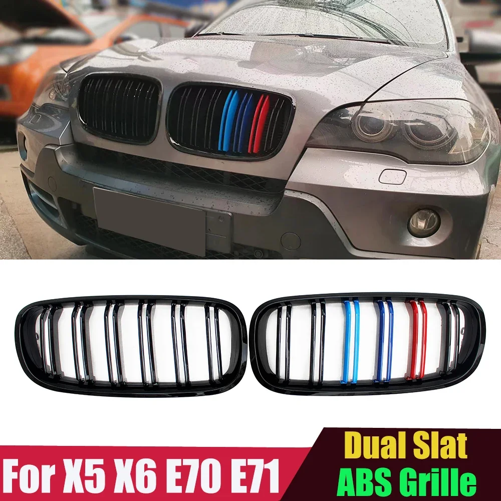 

E70 E71 ABS Gloss M Color Front Grille Grill for BMW X5 X6 2007-2013 5 Door SUV xDrive30i xDrive35i xDrive48i