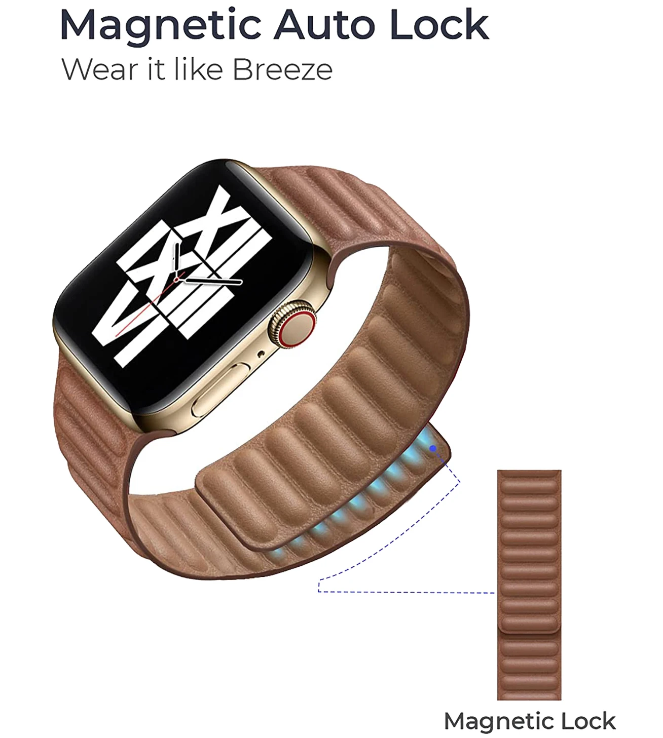 애플 워치 밴드용 가죽 링크, 오리지널 마그네틱 루프 팔찌, iWatch 시리즈 9, 8, 3, 7 se 울트라 스트랩, 45mm, 44mm, 40mm, 49mm, 41mm