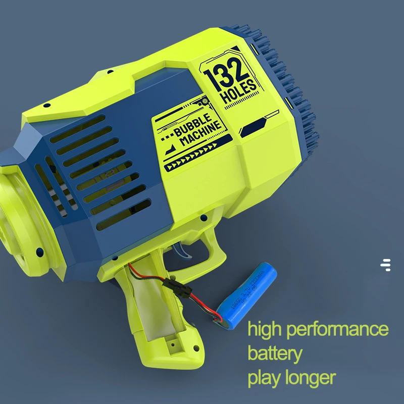 132 Holes Bubble Rocket Kids Toy Electric Bubble Gun with Light Summer Outdoor Party Games Soap Blower Automatic Machine 3
