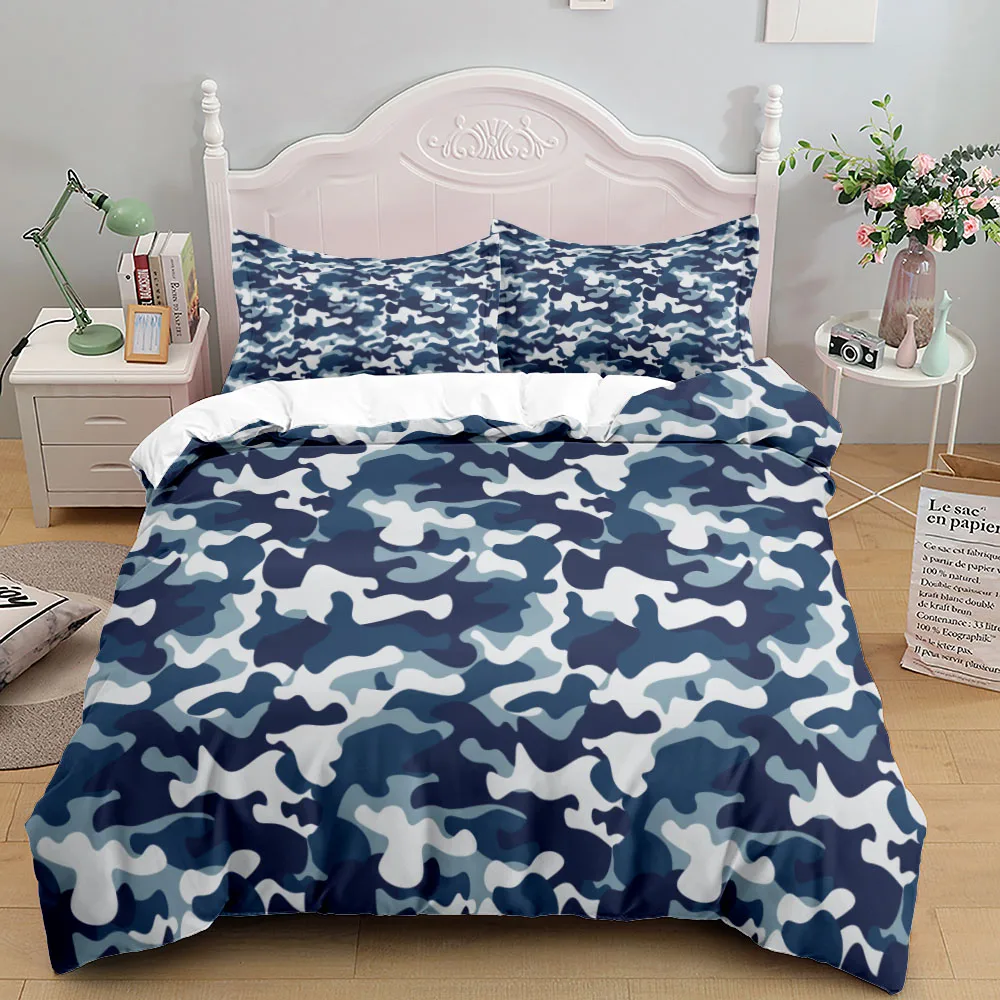 Camouflage Soldier Campus Duvet Cover Set EU Single Double King US Twin Full Queen Cal Children Bed Linen Set 5