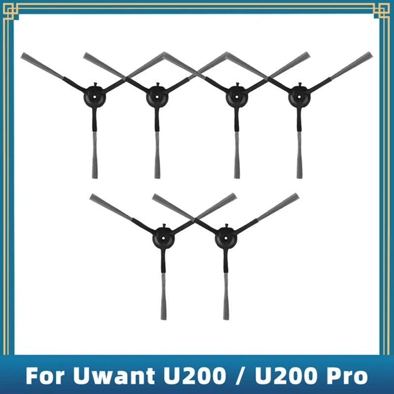 

6 шт., сменные моющиеся боковые щетки для робота-пылесоса Uwant U200 / U200 Pro