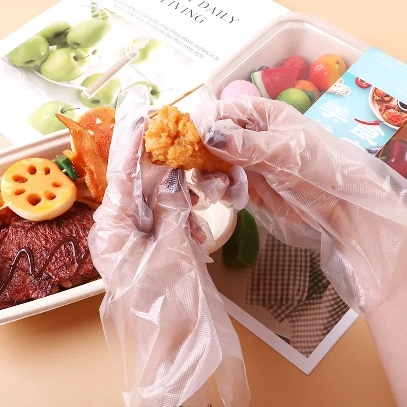 Disposable Plastic Transparent Gloves - Kitchen Accessories for Food Hygiene, Cleaning, Cooking, BBQ - Lightweight Tools