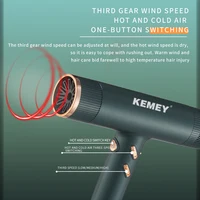 Kemei Professional Ionic Hair Dryer Powerful 1500W Fast Drying Low Noise Blow Dryer 2 Concentrator Nozzle 1 Diffuser Attachments 2
