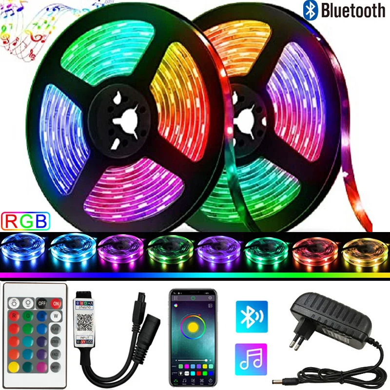 

24V LED Strips Bluetooth Control with 24keys 5050 LED Ice Light Flexible Diode Ribbon For Room Decoration TV BackLight Luces LED