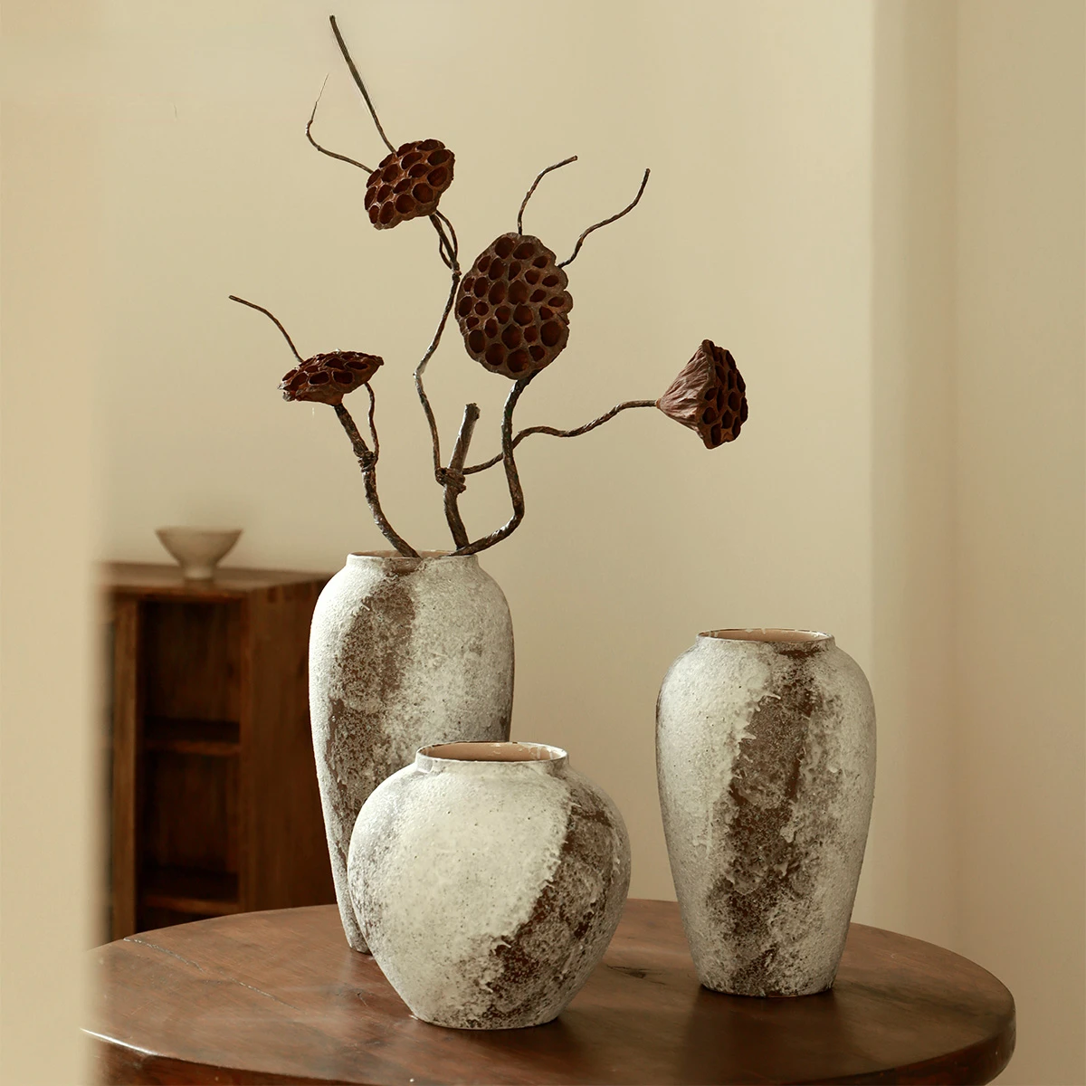 

Retro Vase Ceramic Decoration Living Room Home Flower Arrangement Vase Silent Wind Chinese Pottery Homestay Sample Room Decorati