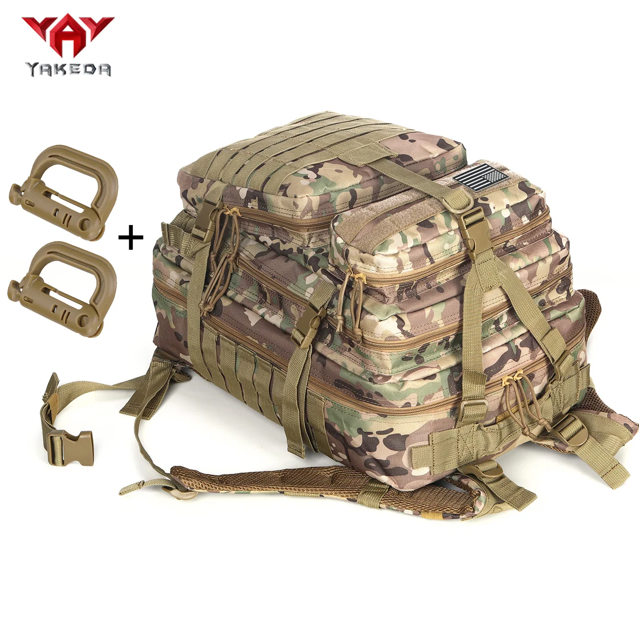 Waterproof Sports Backpack with Buckle and Emblem for Hiking