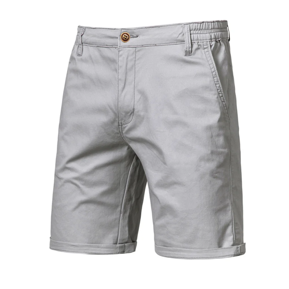 AIOPESON Sommer 100 % Baumwolle Solide Shorts Männer Hohe Qualität Casual Business Social Elastische Taille Männer Shorts 10 Farben Strand Shorts – Detail 12