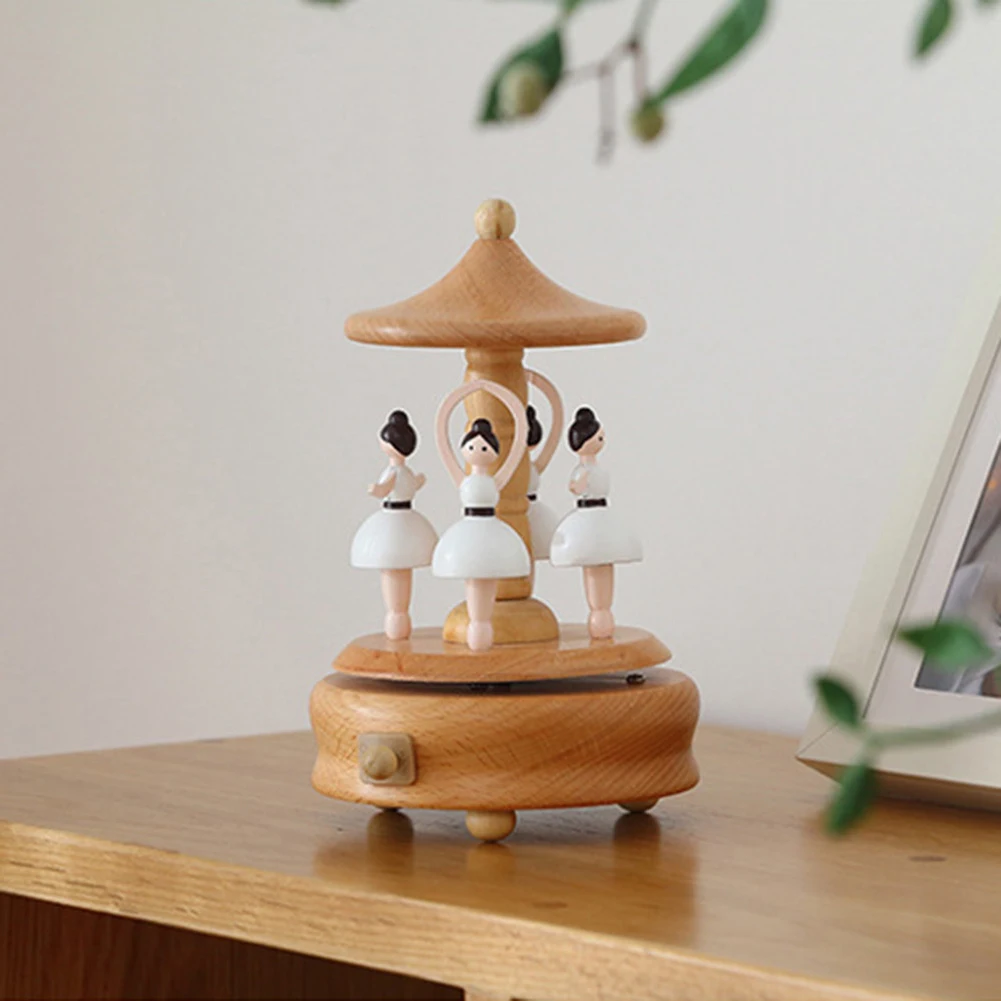 Carousel Music Box Elegant Wooden Music Box Castle Carousel Birthday Christmas Gift For Girlfriend Boyfriend Music Sound Present