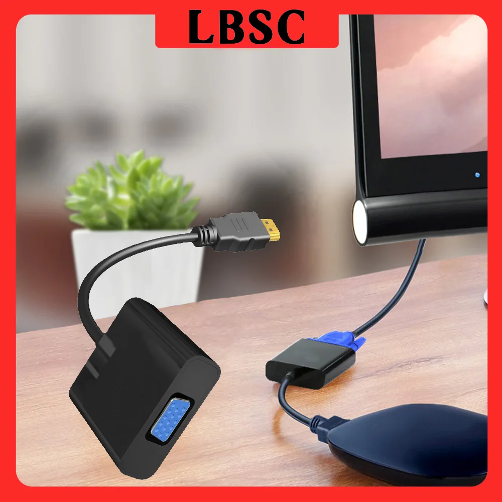 Adattatore Da Hdmi 1080P Compatibile Con Vga Convertitore Da Maschio A Vga Femmina Compatibile Con Hdmi Con Alimentatore Audio Per Laptop Xbox Ps4 Pc