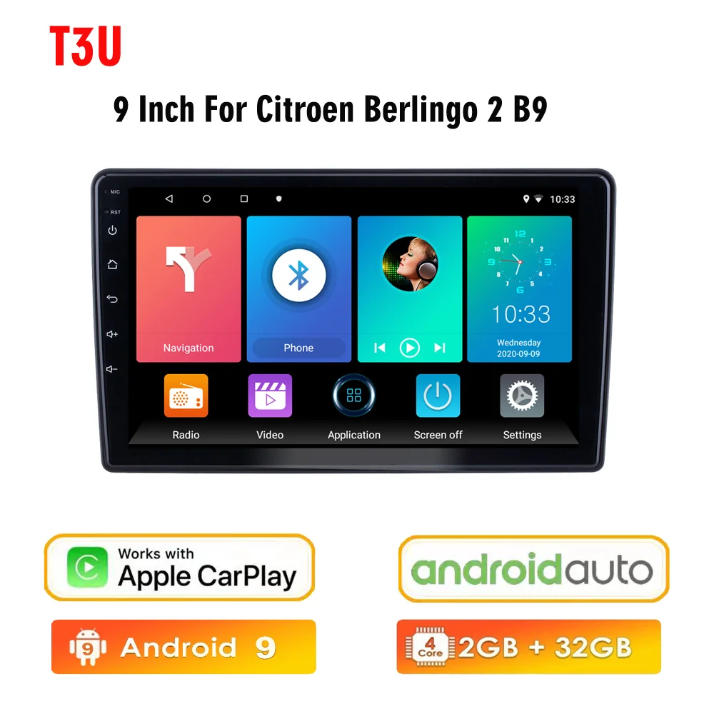 4G+64G android 12 autoradio pour Peugeot Partner Citroen Berlingo B9  2008-2019 navigation GPS stéréo DSP carplay WIFI 2din - Cdiscount Auto