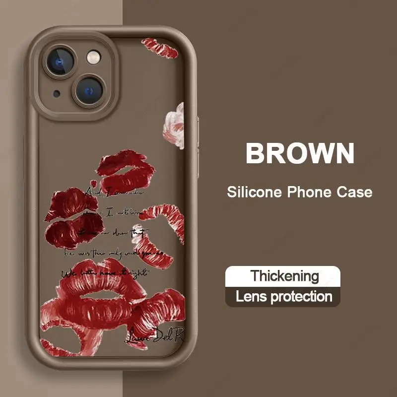 Sexy Girl Red Lips Kiss Case Per Iphone 15 11 14 13 12 Pro Max Mini 15 Plus Cover In Silicone Per Iphone Xr X Xs Max 8 7 6S 6 Plus