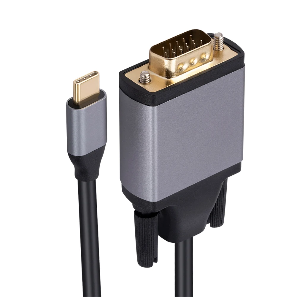 USB C VGA ̺ ȯ, 1080P C ŸԿ VGA  ̺, PC Ʈ Ϳ UHD ܺ  , 1.8m, 10Gbps