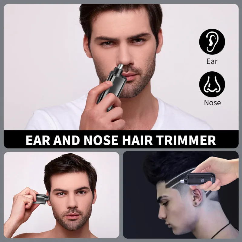 Men's Mini Intelligent Digital Display Electric Nose Hair Trimmer TYPE-C Charging Waterproof Multifunctional Nose Hair Trimmer 5