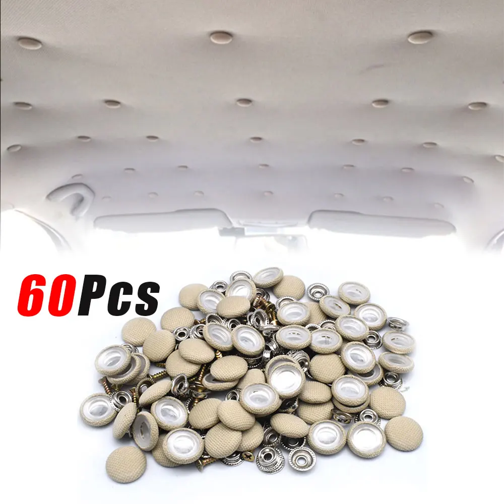 

60pcs Car Interior Roof Buckles Headliner Ceiling Cloth Fixing Screw Care Fabric Buckle Rivets Retainer Cap Repair Automotive