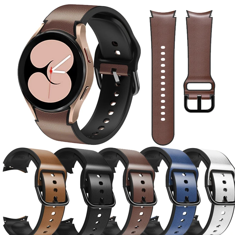 

Leather Silicone Watchband For Samsung Galaxy Watch 4 Watch4 42mm 46mm 40mm 44mm Classic Strap Replacement Bracelet Watch Strap